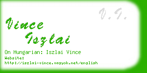 vince iszlai business card